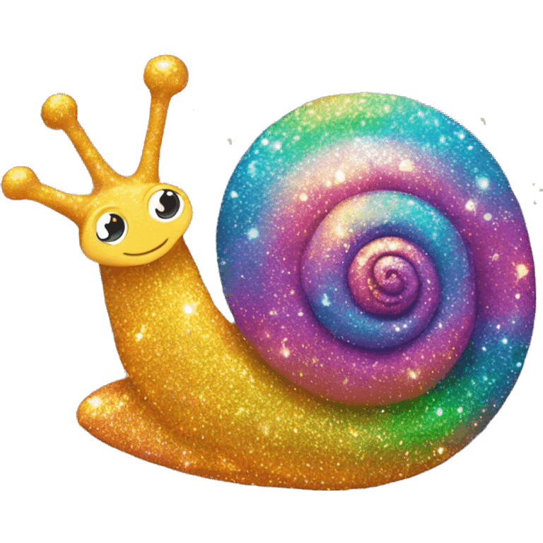 Rainbow baby snail emoji glitter with cute starfish emoji