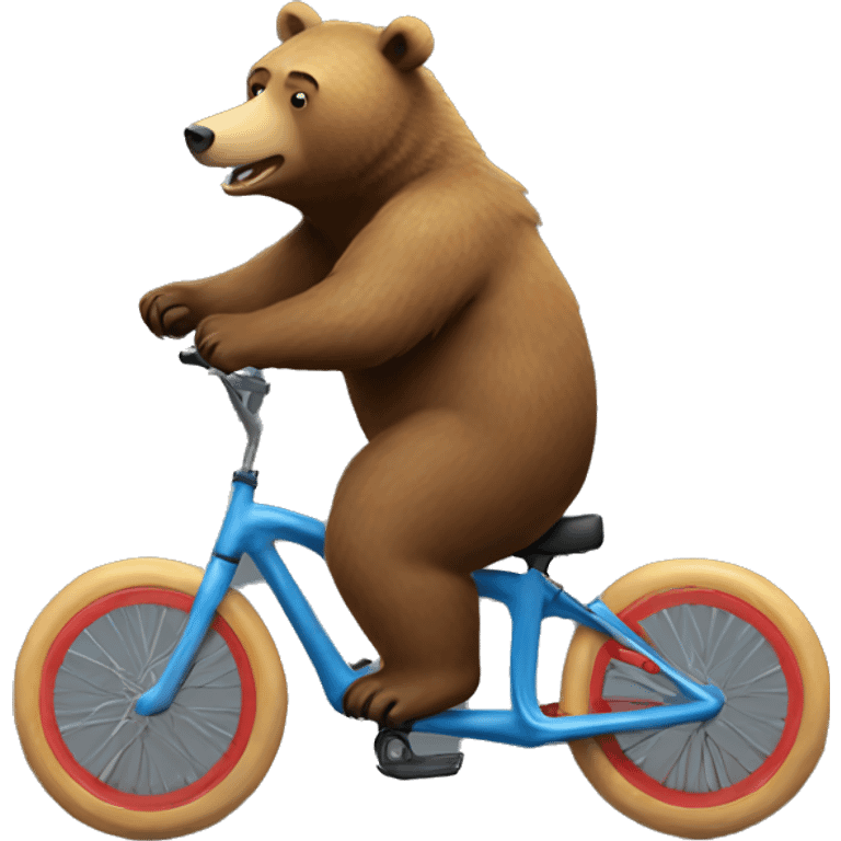 Grizzly bear riding a unicycle emoji