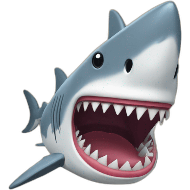 emoji of a shark eating a canvas  emoji