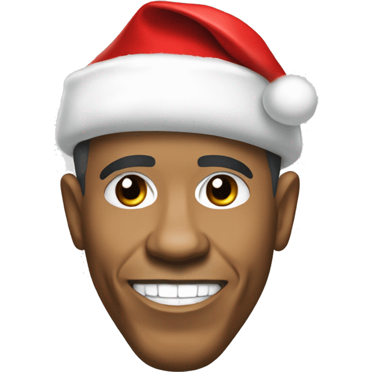 barack obama with santa hat emoji