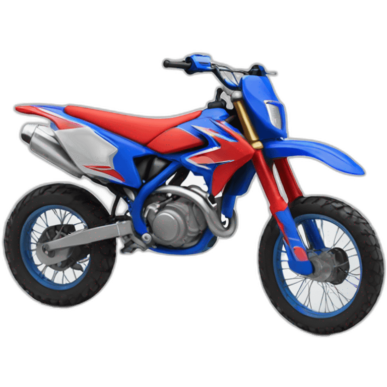 Motocross bike Red and blue emoji