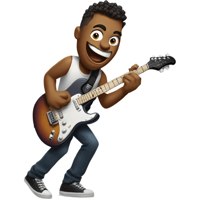 Big mouth character jay playing guitar emoji