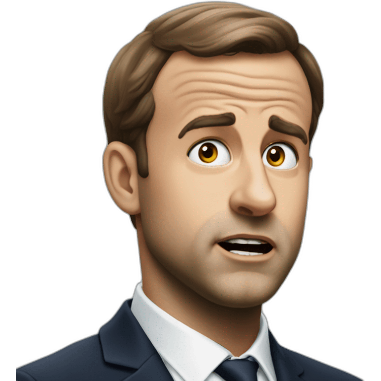 macron looking down shocked emoji