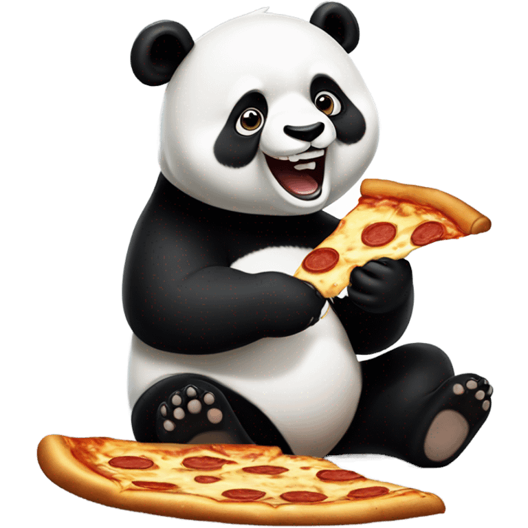 Panda eating Pizza emoji