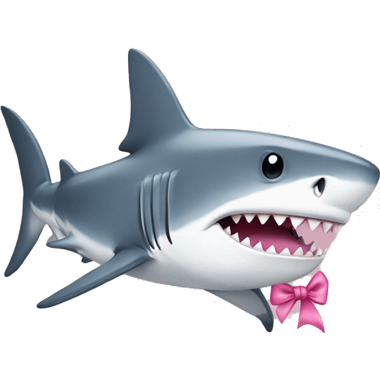 Shark with a pink bow emoji