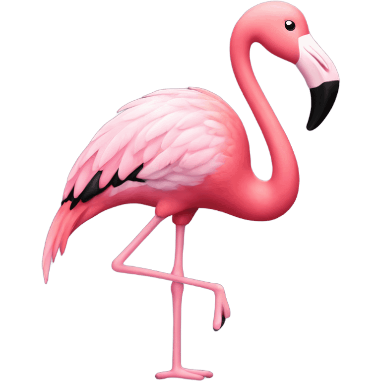 a pink flamingo tap dancing emoji