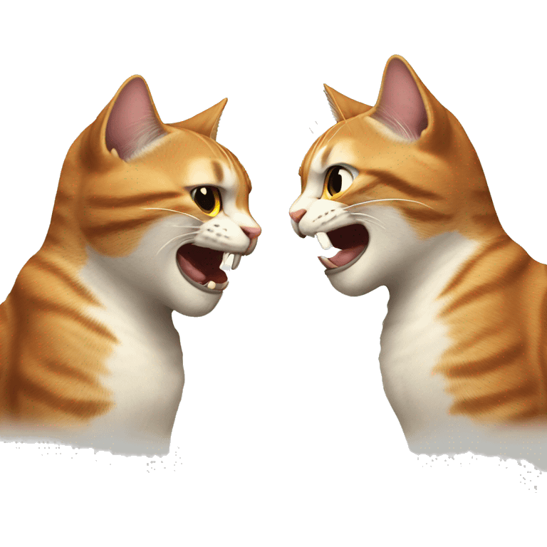 Two cats arguing emoji