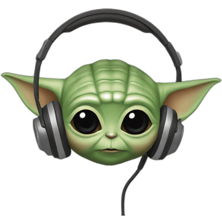 baby yoda dj headset emoji