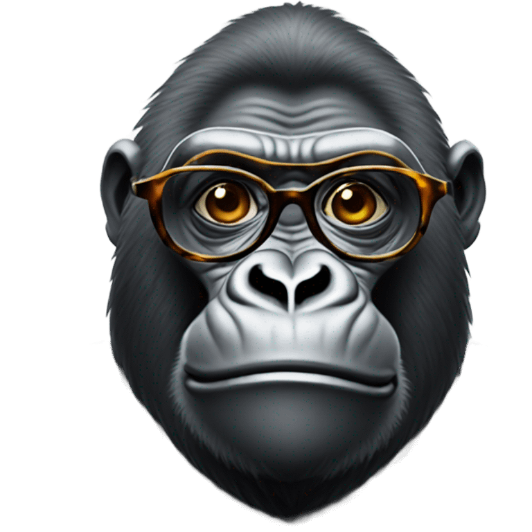 Gorilla with glasses emoji