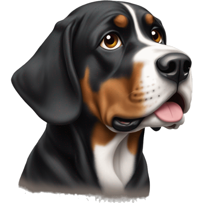 Black Great Swiss mountain dog emoji