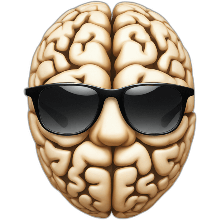 human brain with sunglasses emoji