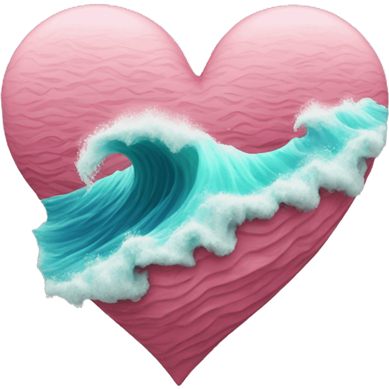 sea wave in 3d heart emoji