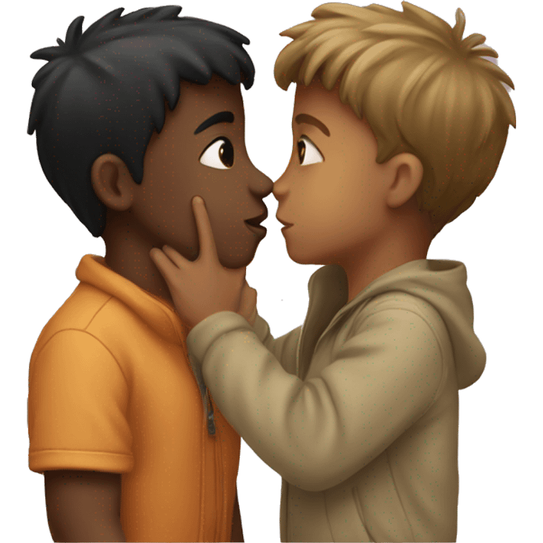 Two boys kissing emoji