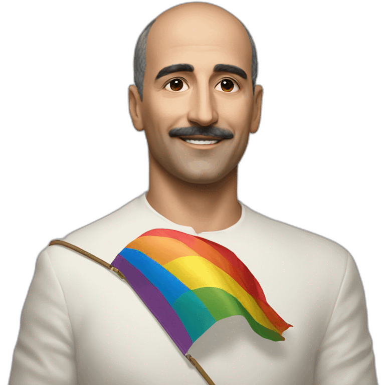 Hyperrealist Francisco franco with a lgtbi flag emoji