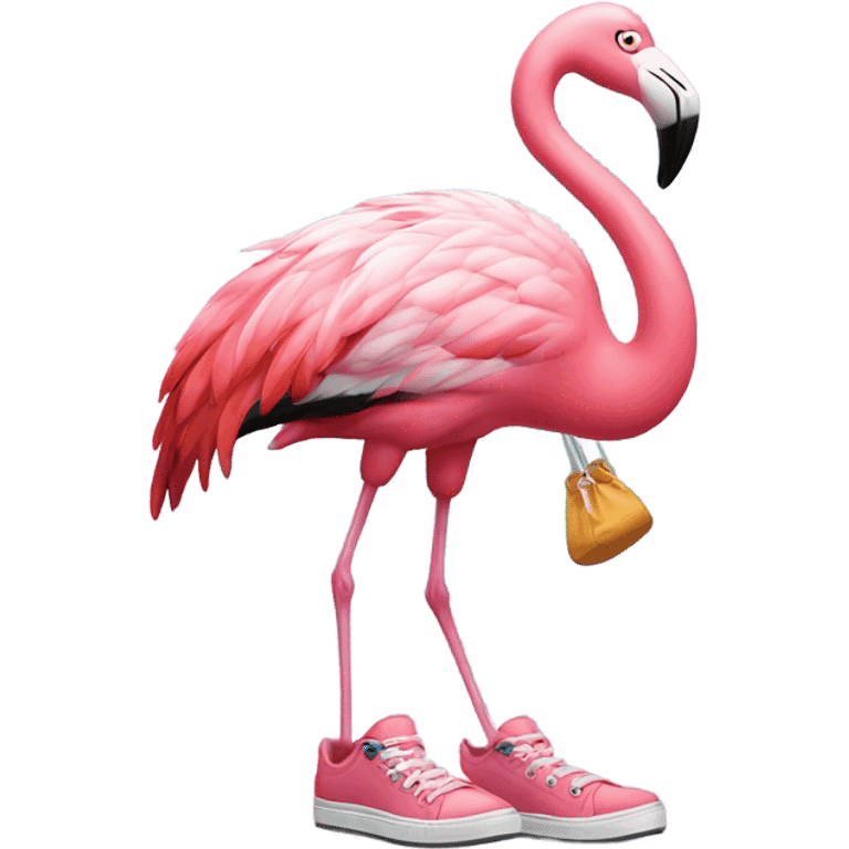 Flamingo with Sneakers emoji