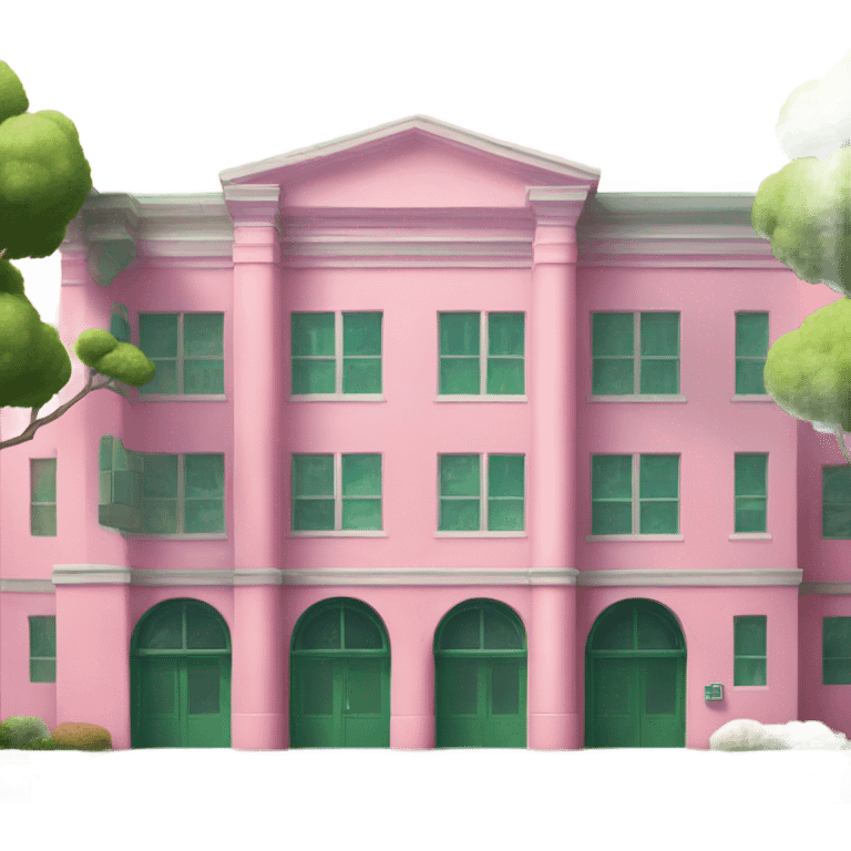 pink and green school emoji