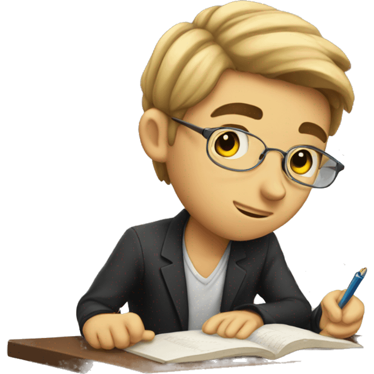 hard study boy emoji