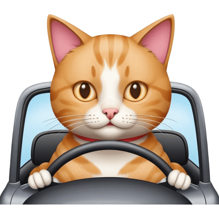 Cat driving to Wendy’s emoji