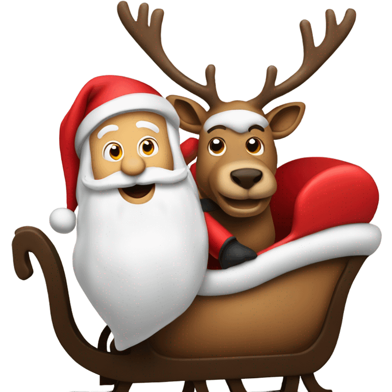 Santa in a sleigh with his reindeer emoji