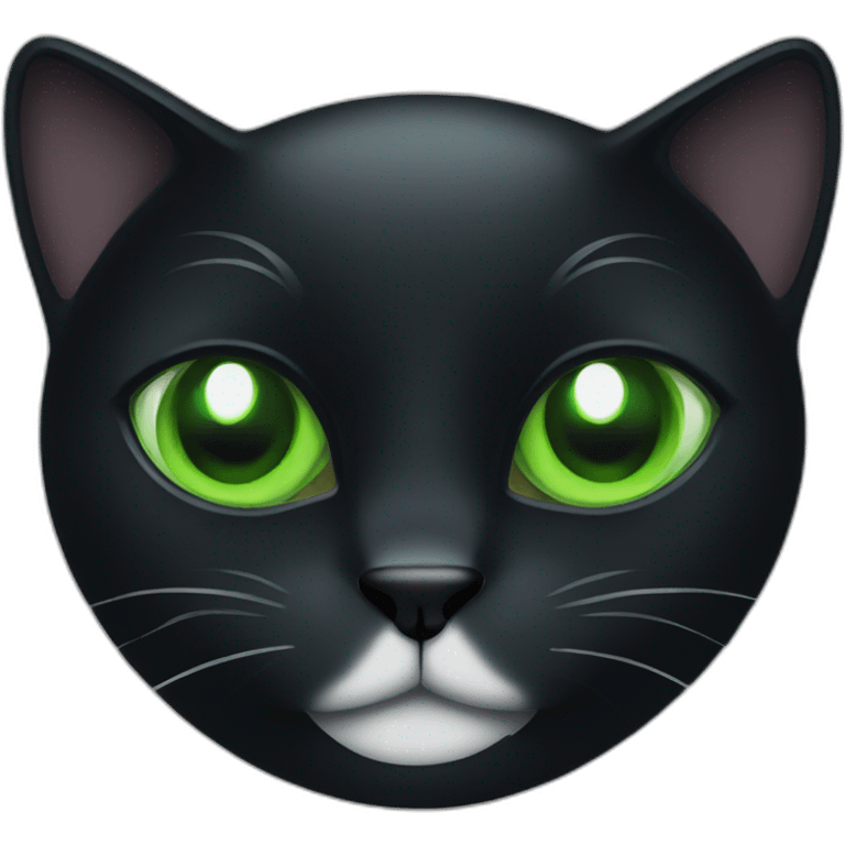 Black cat green eyes emoji