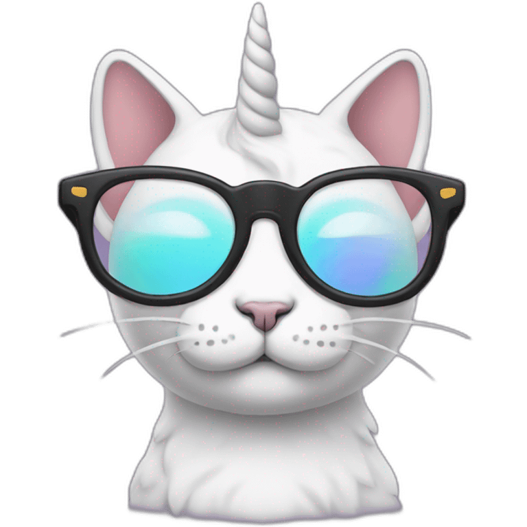 cat unicorn with black glasses emoji