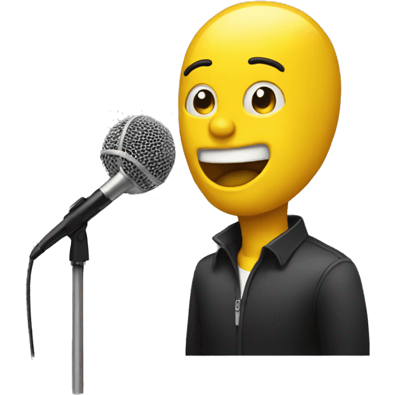 yellow man singer with microphone emoji