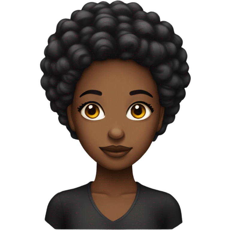 Black girl with big dramatic long eyelashes emoji