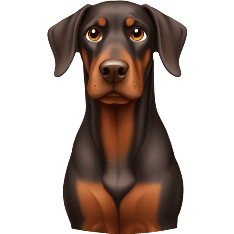 Dobermann in Brown, very cute emoji