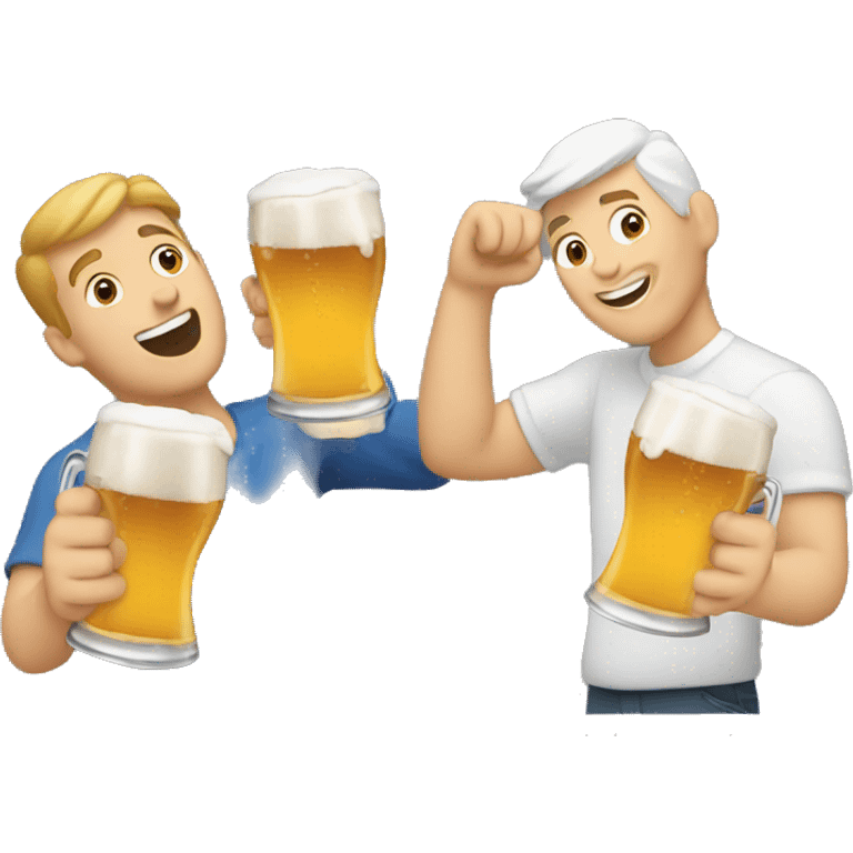 White men cheersing a beer  emoji