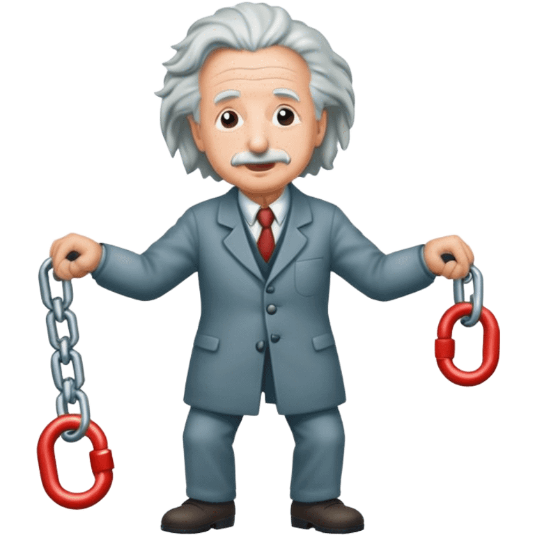 Albert einstein pulling on a chain emoji