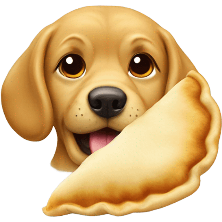 Polish dog eating pierogi emoji