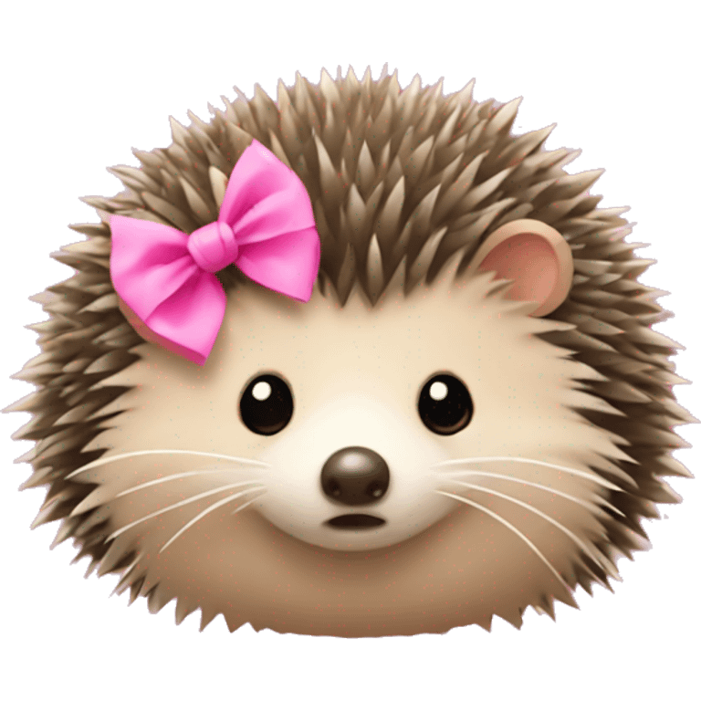 hedgehog with a pink bow emoji