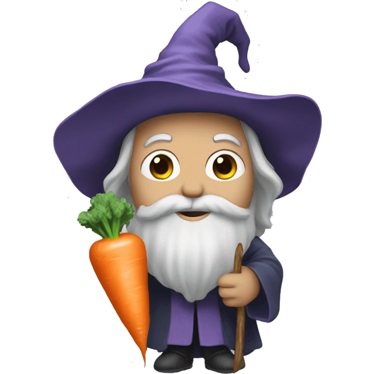 A wizard with a carrot as a wand emoji