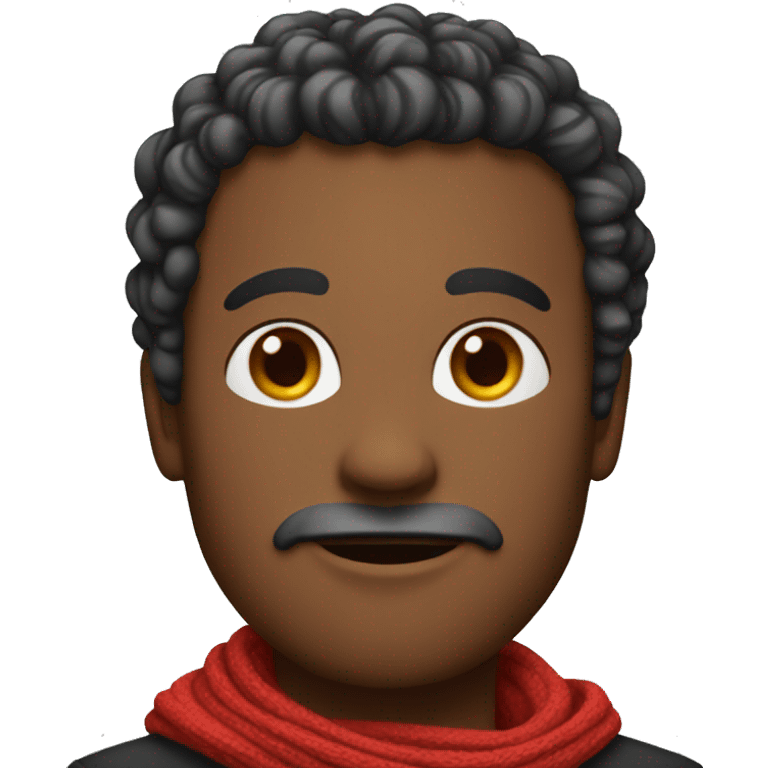 man with curl hair and red scurf  emoji