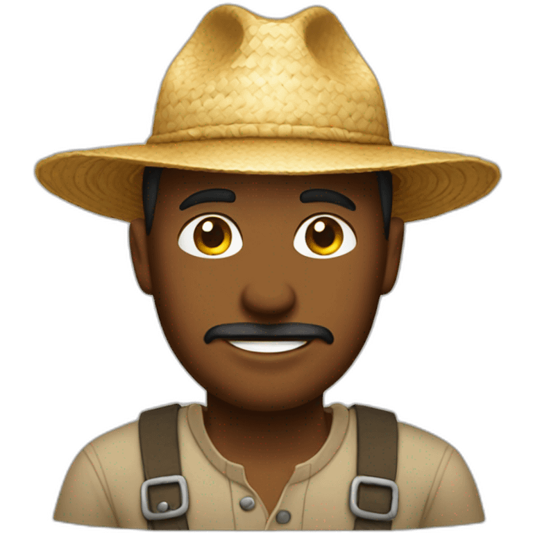 farmer wearing straw hat emoji