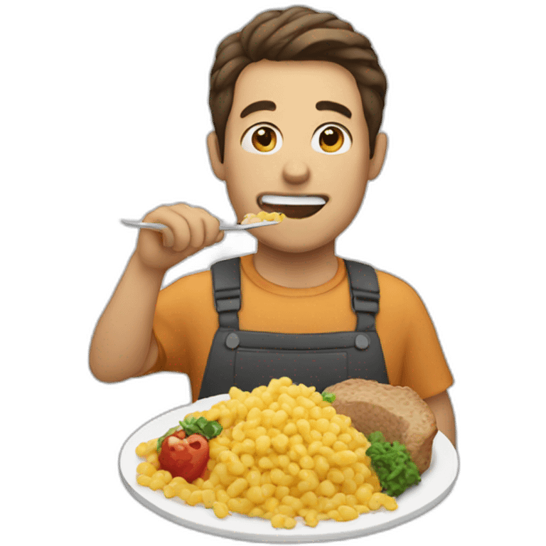 man eating food emoji