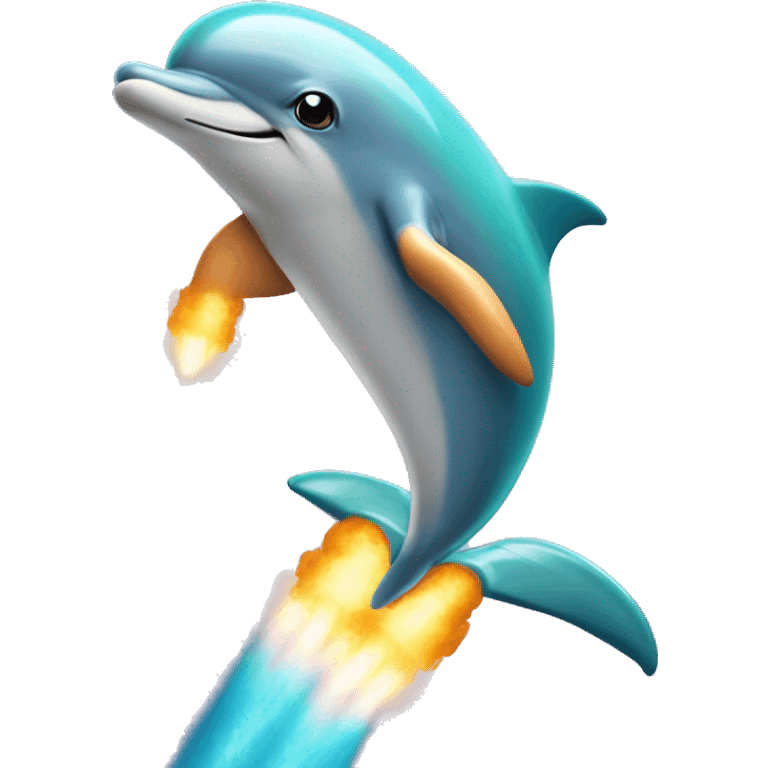 a dolphin on a rocket emoji