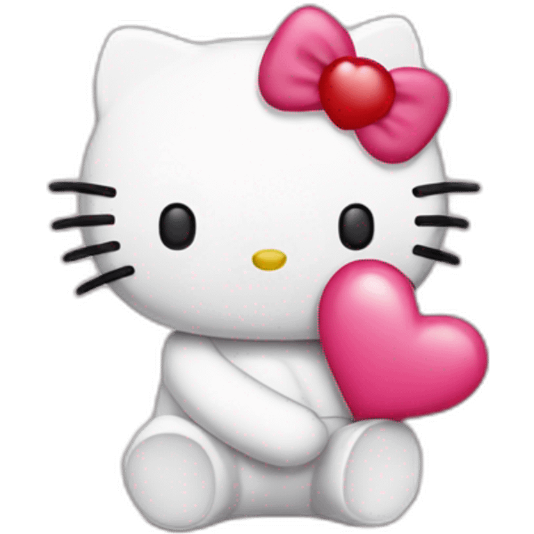 Hello Kitty in love emoji