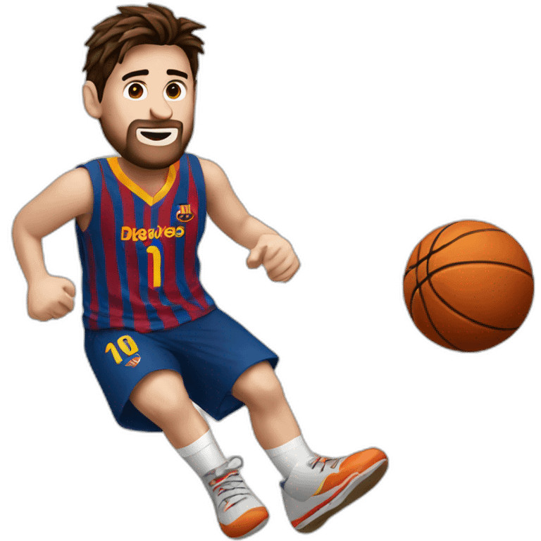 Messi playing basketball emoji