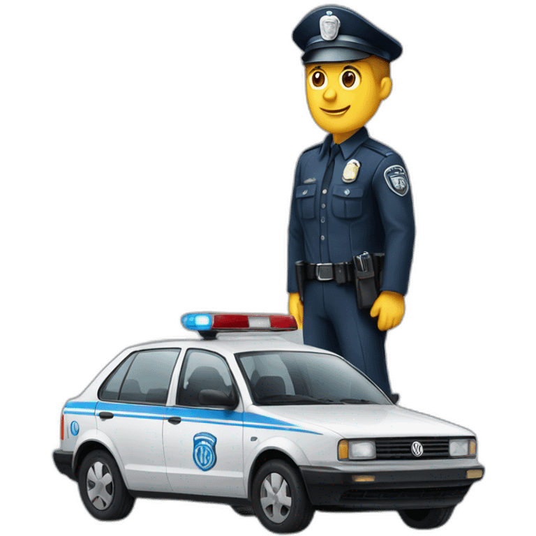 Policeman on volkswagen emoji