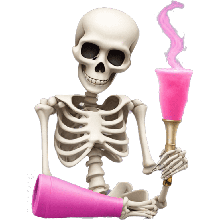 Skeleton with pink hookah  emoji