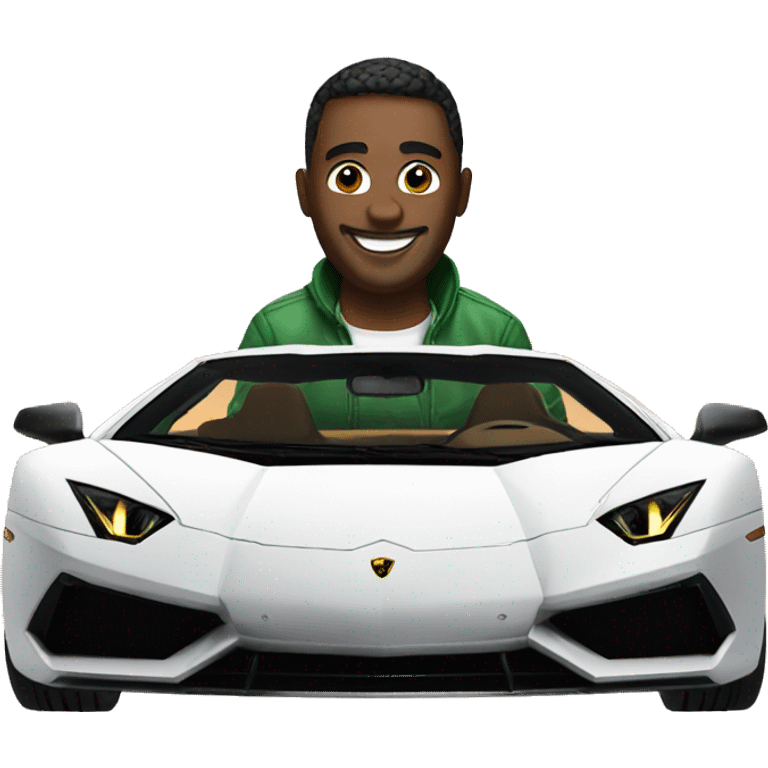 Lamborghini with a guy emoji