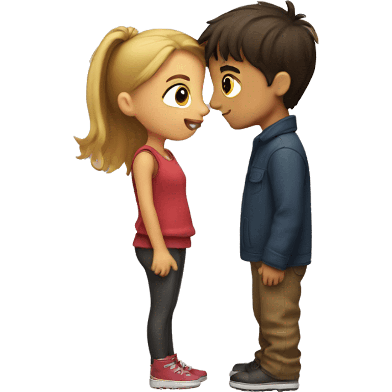 Girl kissing a boy emoji