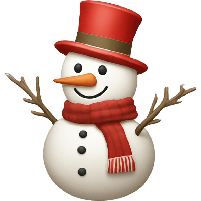 Khaki red and white asthetic snowman emoji