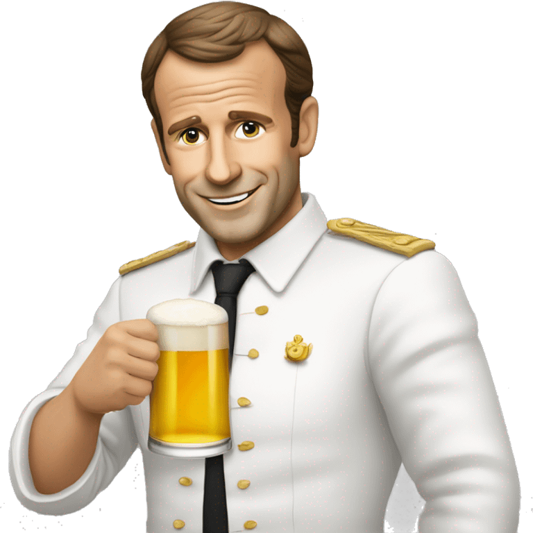 Macron qui bois une bière  emoji