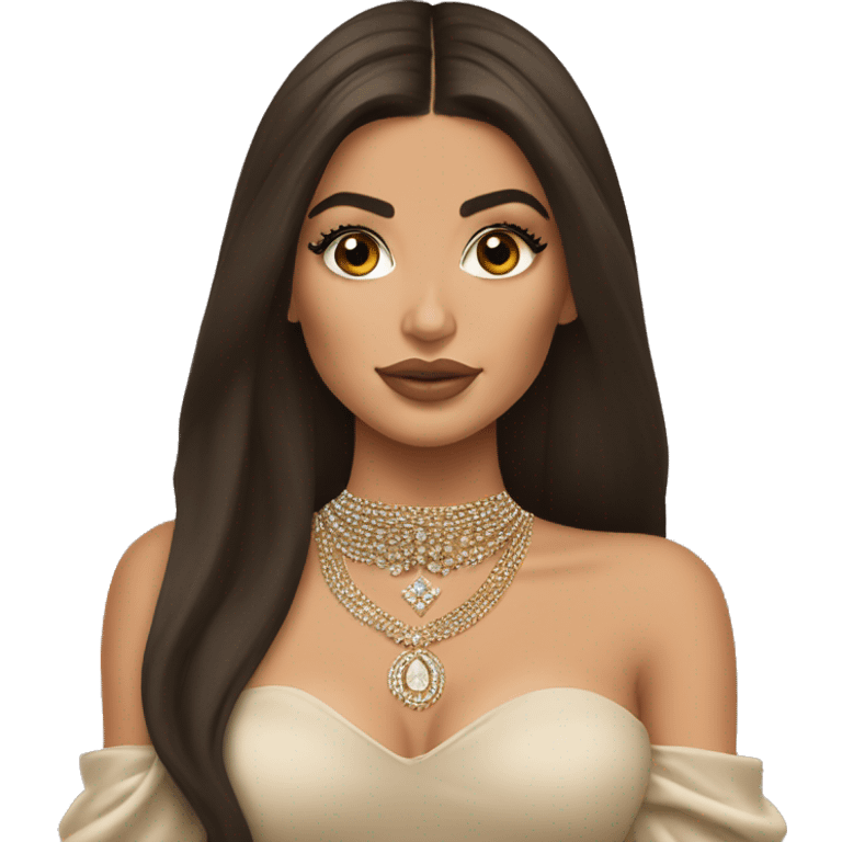 Kylie Jenner Princess with jewellery brown hair emoji