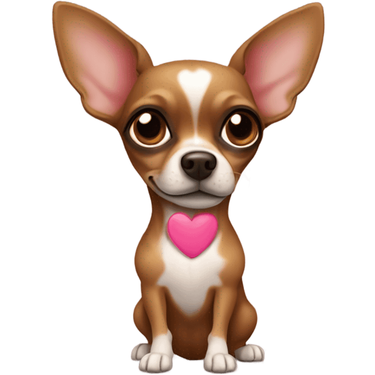 Skinny brownChihuahua with a heart  emoji