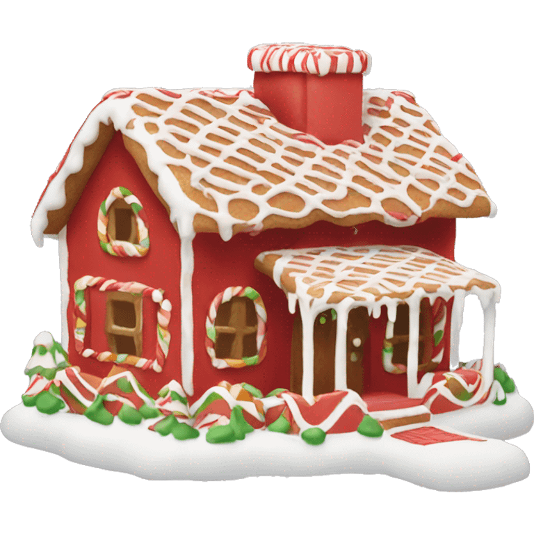 Red gingerbread house  emoji