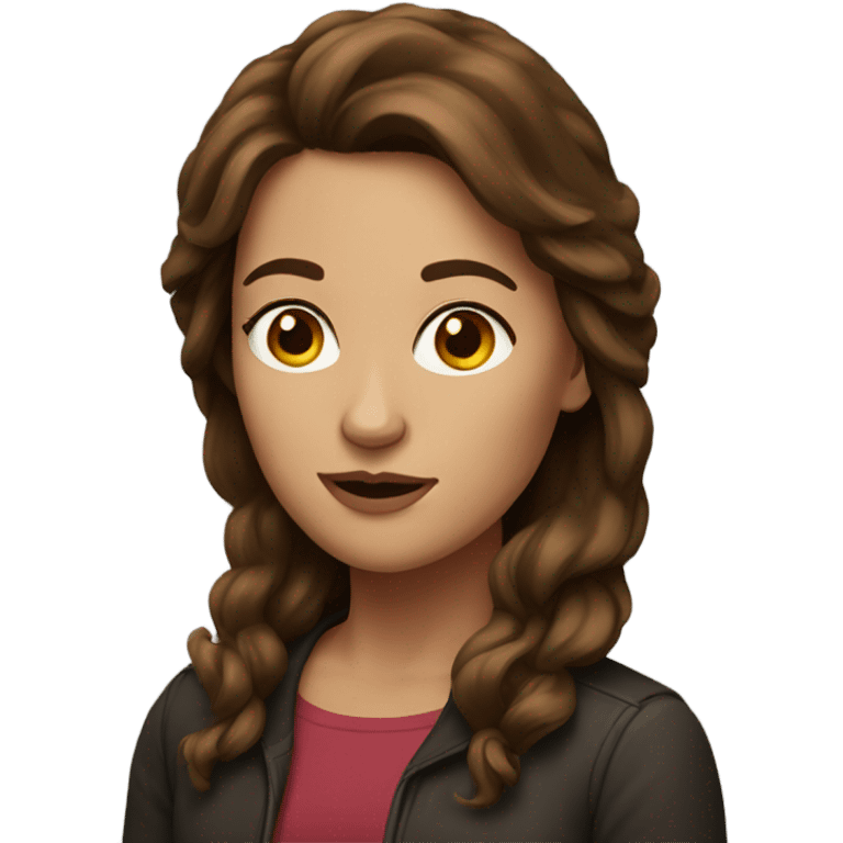 brown haired women portrait emoji