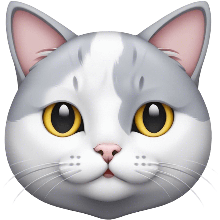 A grey and a white cat emoji